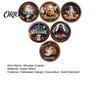Halloween Wooden Coasters 6Pcs/Set Coasters, Retro Pumpkin Ghost Drink Heat Resistant Cup Holders Round Insulation Pads for Dining Table Holiday Decor