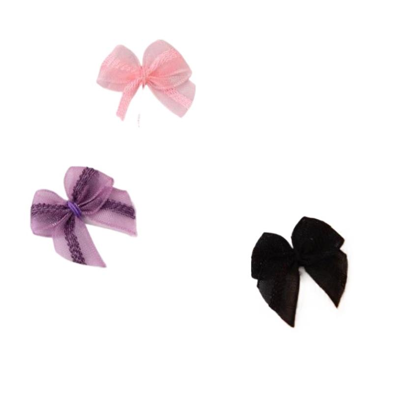 30pcs Mesh Ribbon Bows Mutilcolor Lace Mini Bowknot Satin Ribbon Bow Flower For DIY Craft Decoration Nail Manicure Accessories