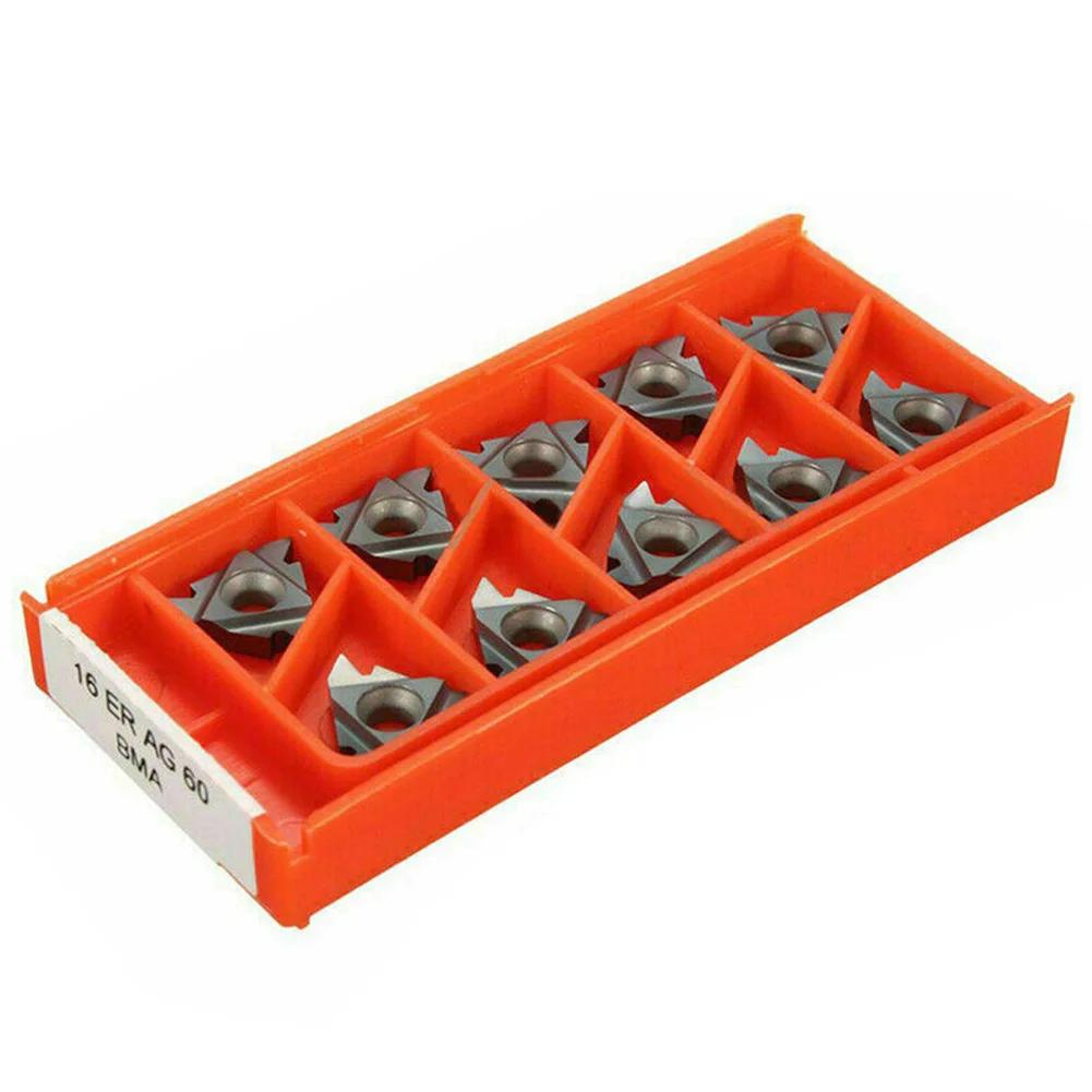 10pcs 16ER AG60 BMA Threading Inserts Carbide Precision Grinding Manual Inspection Suitable for Various Processing