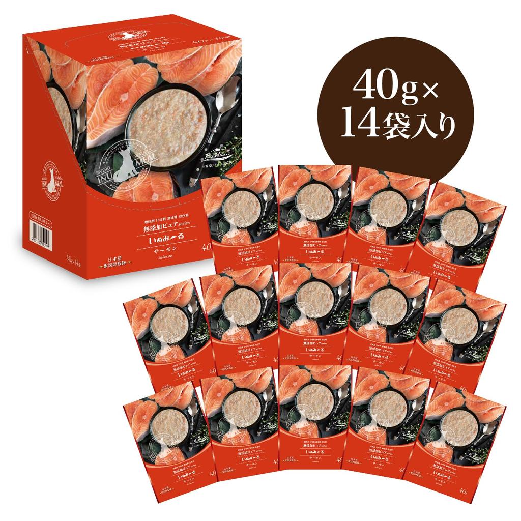 General Food for Dogs Made In Japan Inumiru Pure Series PureValue5 Salmon Pouch X 14 Additive-free (40g Bags)
