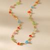 Boho Colorful Crystal Beaded Gold Plated Clavicle Necklace For Women