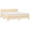Vidaxl Continental Bed with Mattress, Cream, Fabric, 160X200 Cm