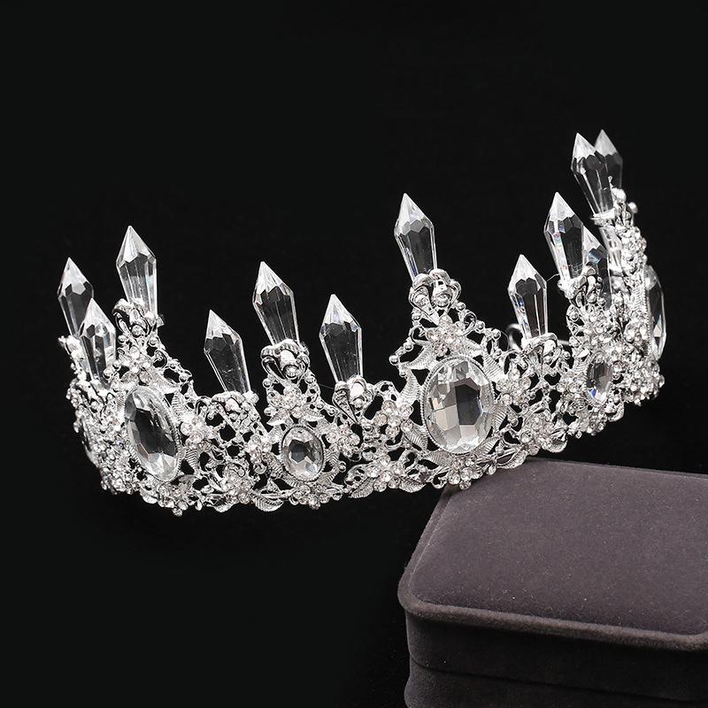 Silver Alloy Crown Cake Topper Imitation Crystal Crown Baking Cake Decoration Silver Alloy Crown Cake Topper Imitation Crystal Crown Baking Cake Decoration