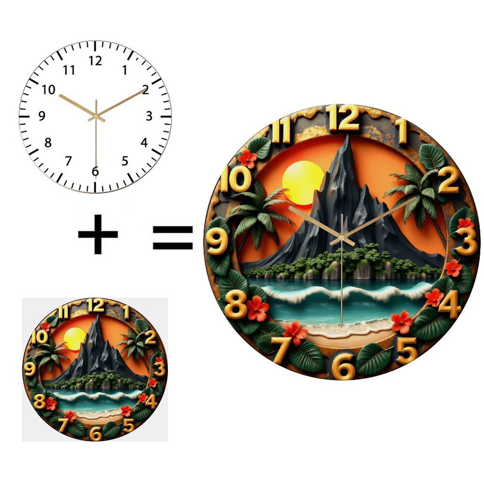 30x30cm Round Wall Clock with an Ultra-Clear Glass Face for Optimal Legibility (White,12 in(30.48cm)) белый