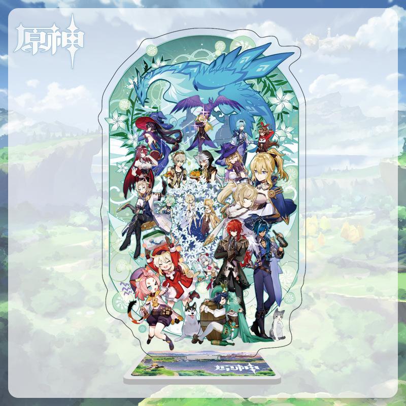 16cm Height  Acrylic Large Stand-up Display Featuring Characters From Mondstadt, Liyue, and Inazuma In Genshin Impact