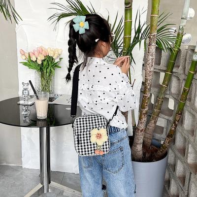 Plaid Small Square Bag, New Women's Bag, Fashionable and Sweet Shoulder Messenger Bag.