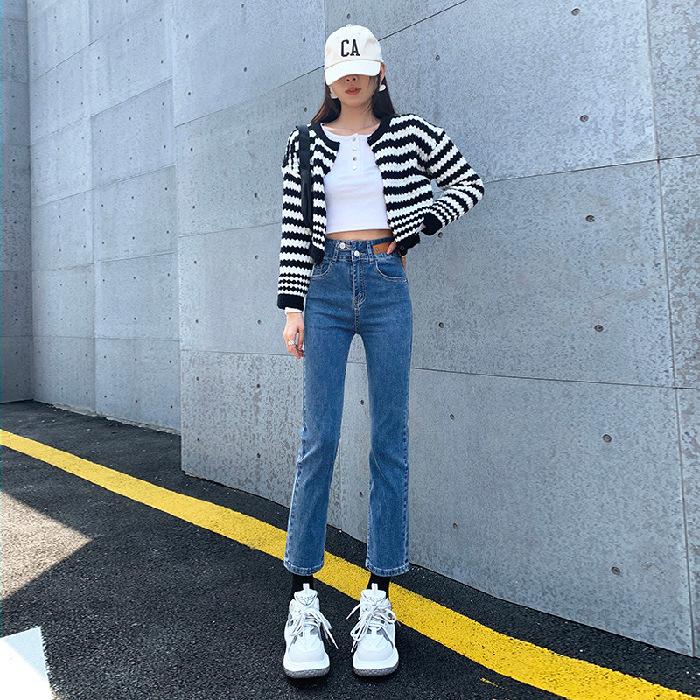 Jeans for Women In Autumn, Slim High Waist, Cropped Pants for Women In Autumn, Versatile Slim Fit and Loose