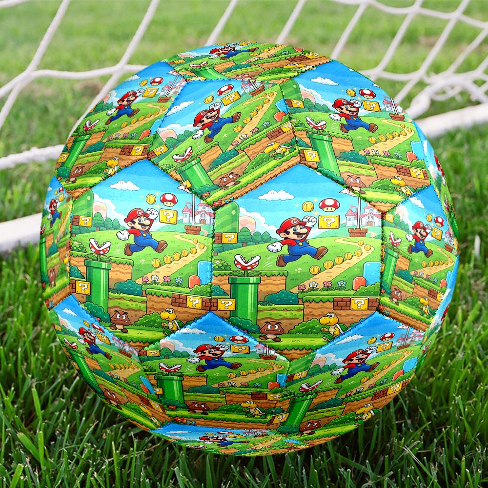 Mario Theme Size 5 Soccer Ball, Suitable for Both Indoor and Outdoor Matches, a Gift Suitable for Everyone.