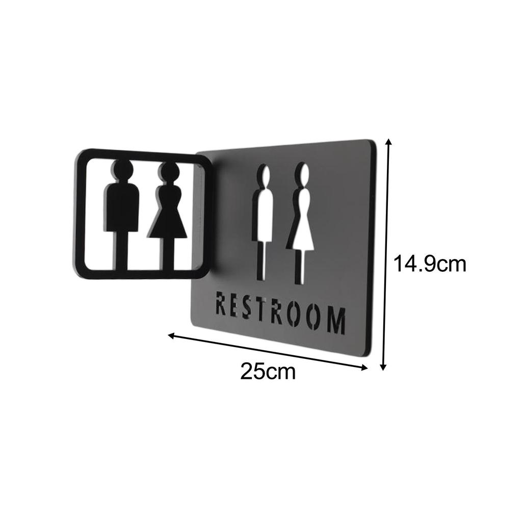 Bathroom Sign 3D Men's & Women's Reminder Indicator Pictogram Placard Toilet Symbol for