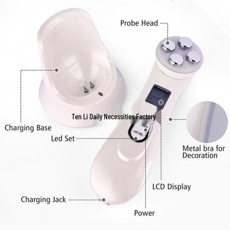 EMS Dual-color RF Device: Micro-electric Skin Tightening & Anti-Wrinkle Treatment with Freckle Removal and Five Light Options