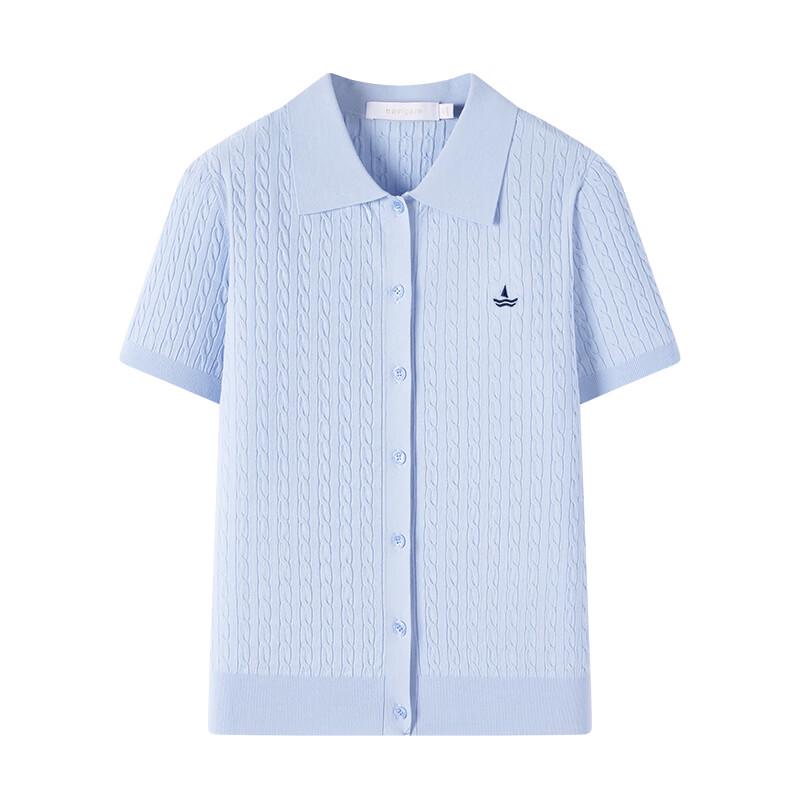 Navigare Women's Polo Short Sleeve Knit Cardigan