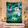 Custom Personalized Tapestry,Blue Lock Print Custom Name Text Wall Art Hanging for Bedroom