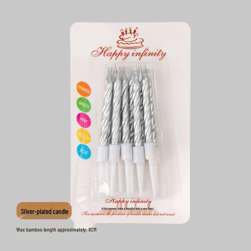 Curved Silver Plated Birthday & Party Cake Candles