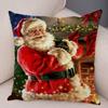 Merry Christmas Santa Claus Cushion Cover Decor Cute Cartoon Pillow Case Plush Pillowcase for Children Room Sofa 45x45cm
