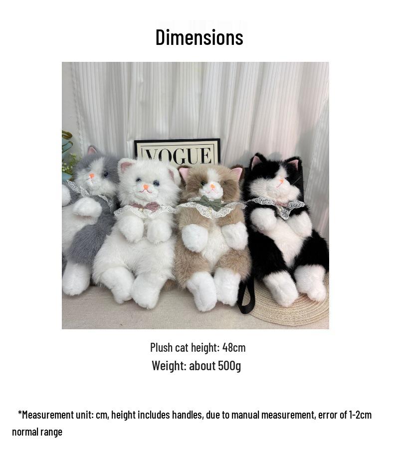 Musical Cat Plush Backpack Doll – Cute Gift for Girls and Kids