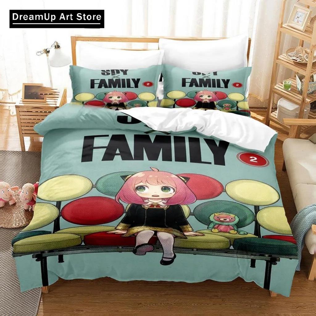 Anime Spy X Family Anya Bedding Set Duvet Cover Bed Set Quilt Cover Twin Single Queen King Size Boys Adult Home Textile Decor