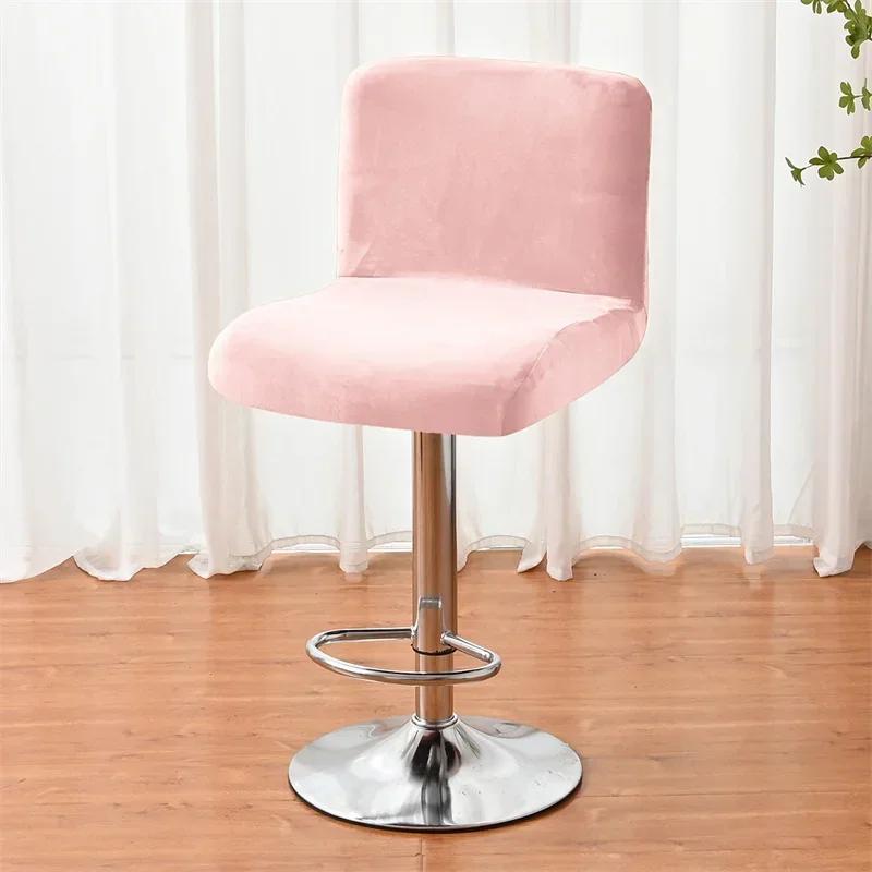 Stool Chair Cover Stretch Low Back Chair Seat Case Rotating Lift Chair Cover Solid Color Dining Protector Covers Home Velvet Bar 1pc chair cover 1340₽