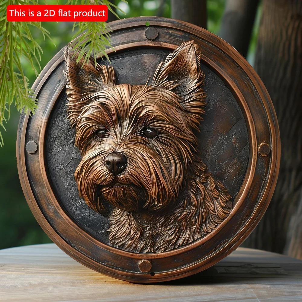 1pc 2d Flat Wood Round Wooden Sign - 20cm Art Painting Wreath Decorative Plates Entrance Decor Gift Mask Theme for Bar Cafe Club Home Room Wall Decor