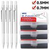 Metal Mechanical Pencil Large Capacity Lead Refills Set 0.5mm 0.7mm Pencil Refills Office School Supplies with 2 Tube Stationery