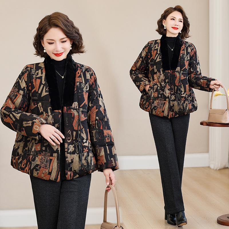 National style buckle new Chinese cotton jacket women's 2025 new winter jacket thickened warm retro padded jacket