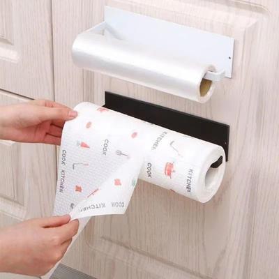 Metal Roll Paper Holder Heavy Duty Self-adhesive Waterproof Bathroom Kitchen Wall Mount