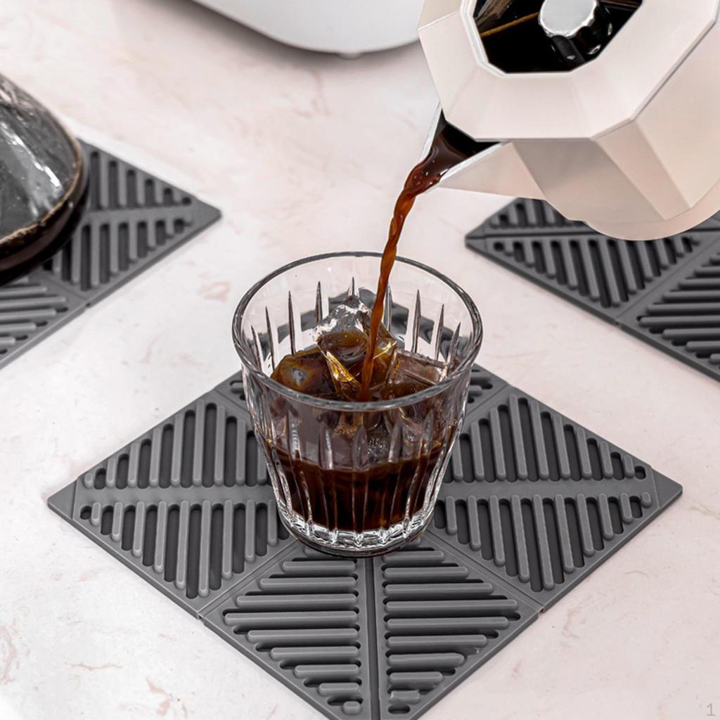 Dish Drying Mat, Draining Heat Insulation Coffee Mats and Utensil Board for