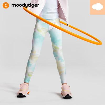 Moody Tiger Girls' Little Cloud Print Yoga Leggings