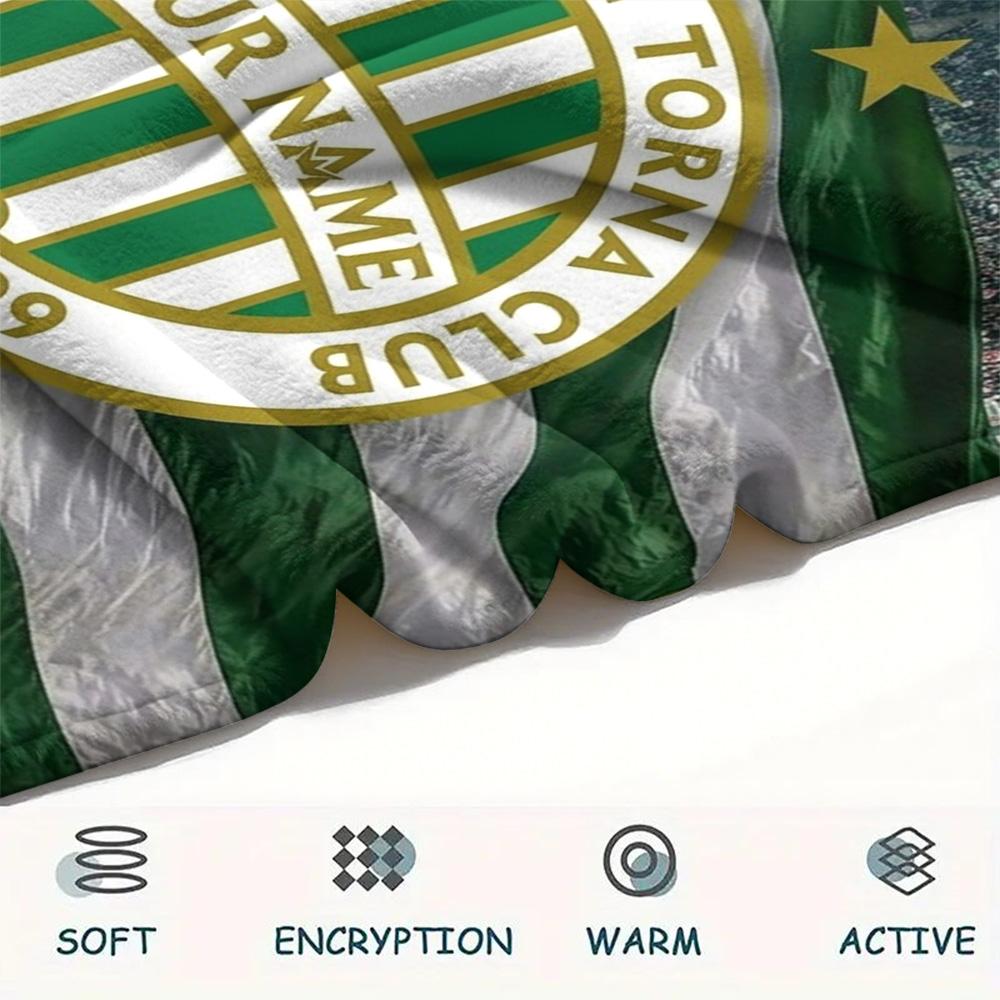 1 Stück Ferencv Rosi Torna Club Fahne Benutzerdefinierter Name Gemustert Flanell Decke Geeignet für Alle Jahreszeiten Für Heimdeko Wärme Und Komfort Geschenke Feiertagsgeschenk