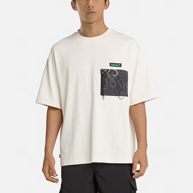 Timberland Comfortable Cotton Casual Loose T-Shirt Men tops Vintage-White A6C6VCM9