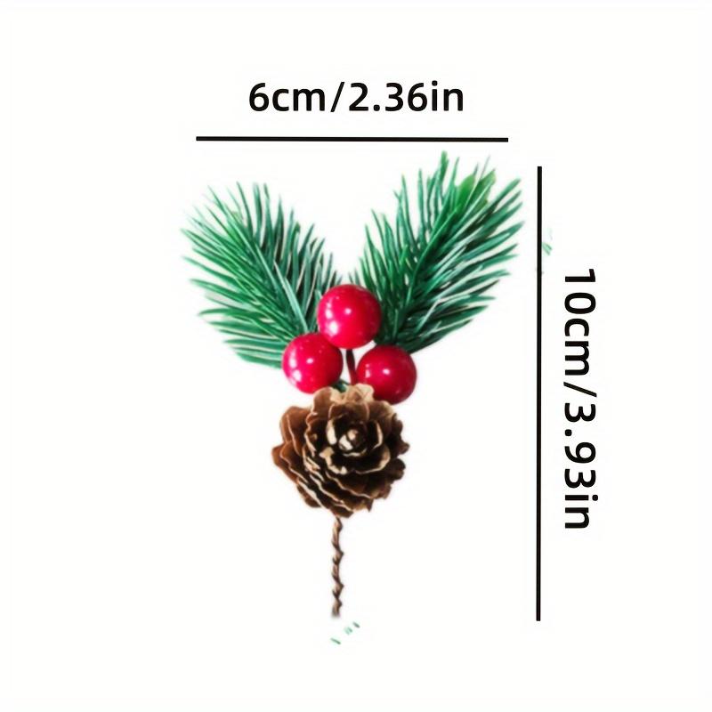 

30pcs Red Berry Pine Branches Artificial, DIY Wreath with Pine Cones Berries, Christmas Tree Floral Arrangement Decor 30pcs