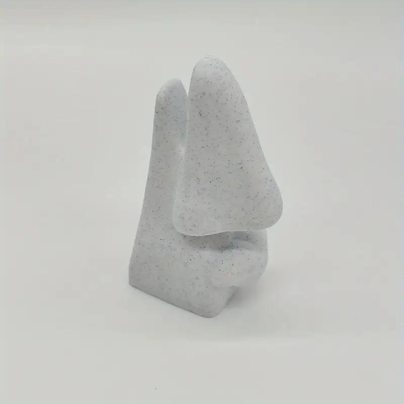 

3D Printed Nose and Mouth Sculptures, Abstract Facial Glasses Display Stands, Decorative Ornaments, Glasses Accessories білий