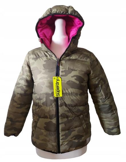 Superdry Kurtka Zimowa Dziewczęca Dwustronna Różowa Moro Pikowana 116 0_9