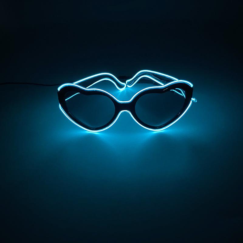 Occhiali da Sole Luminosi a LED a Forma di Cuore per Feste