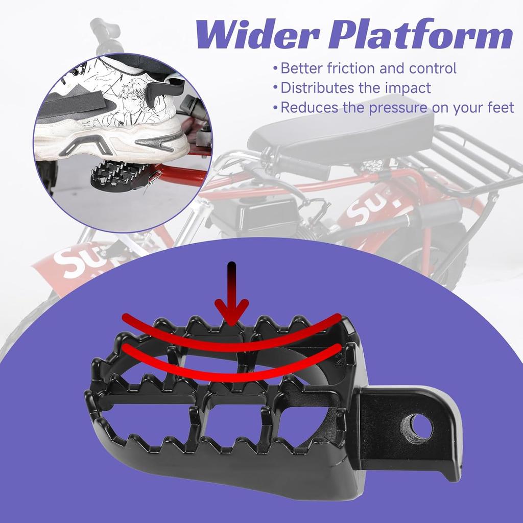 Mini Bike Foot Pegs Assembly Kit Compatible With Coleman Minibike CT200U CT200U-EX BT200X CT200U-EXR CT100U CC100X Axis M200 196Cc 200Cc 97Cc 100Cc