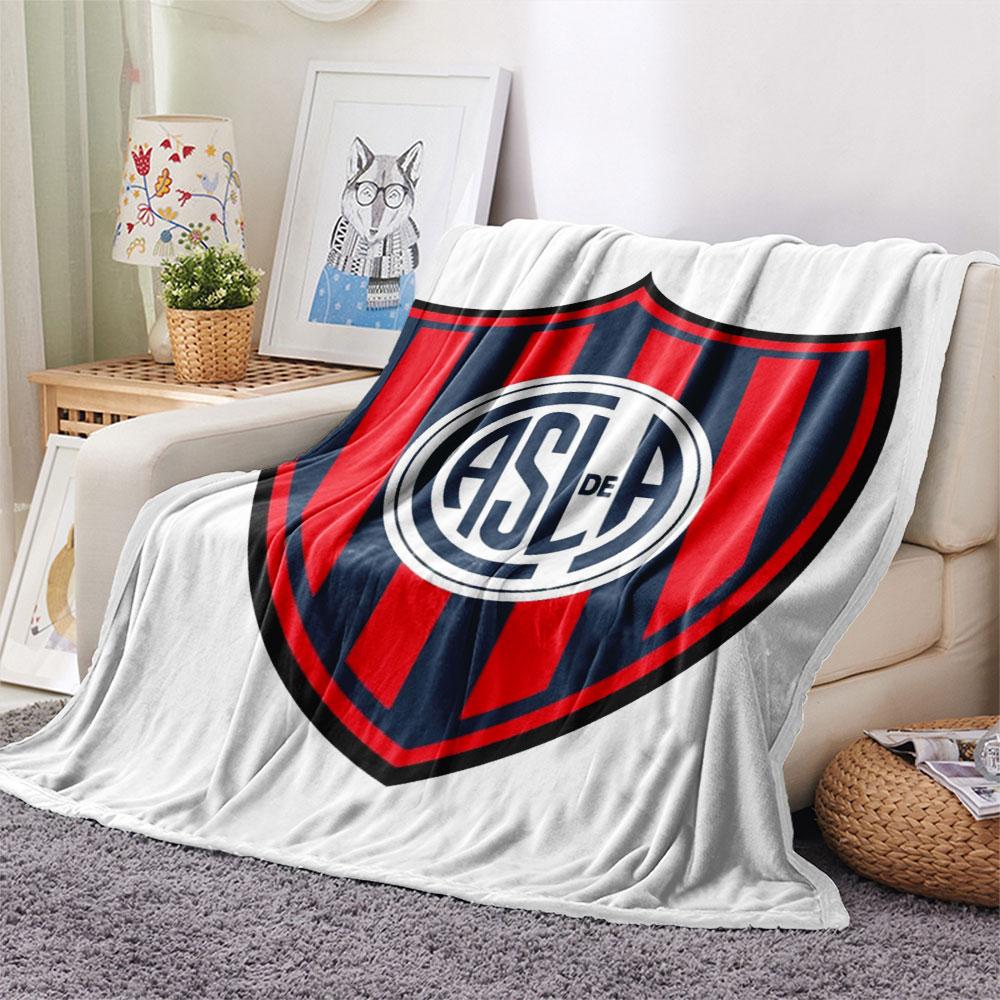 San Lorenzo de Almagro Printed Flannel Blanket, soft throw for bedroom sofa, washable,soccer fan merchandise, great gift.