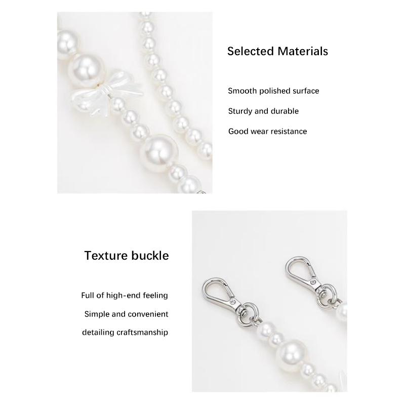 EverToner Pearl Bag Chain Crossbody Strap Lanyard Extender DIY Accessories Pearl Handbag Strap Replacement Accessories