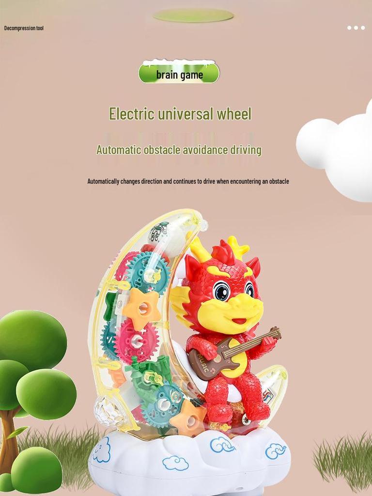 Glowing Moon Dragon Lantern: Musical New Year Flower Lanterns for Kids
