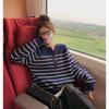 Fashion Striped Loose Women's Sweaters, Spring and Autumn Women's Knitwear Design Sense Niche Tops 6439#