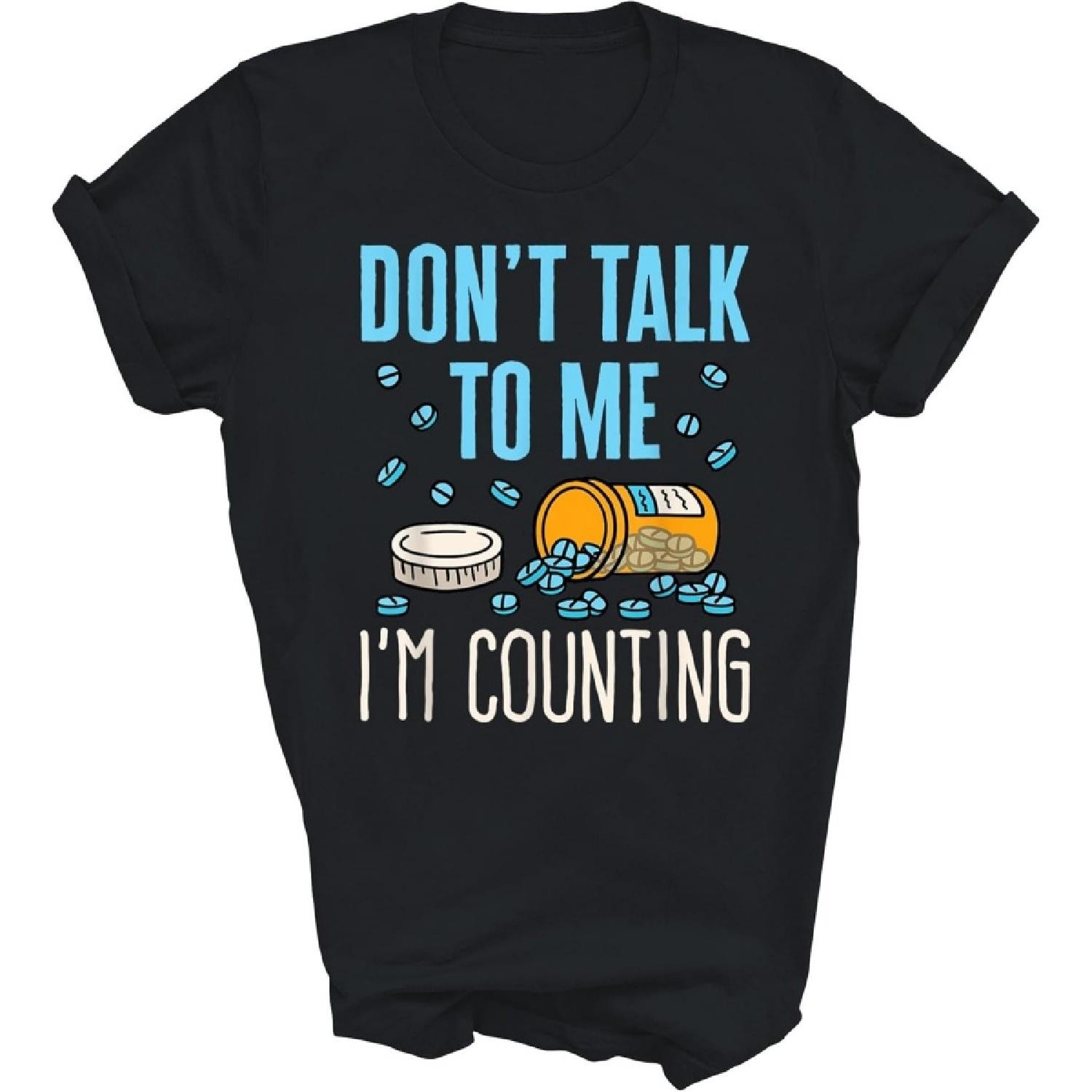 Pharmacy Tech Technician Funny Counting Pills Phamacist Unisex Shirt Gift Women Men T-Shirt (Black;L) XXXXXL разноцветный