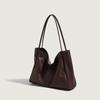 Trendy British-Style PU Leather Tote: Large Capacity, Versatile Commuter Shoulder Bag