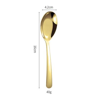 Zhishi 304 Stainless Steel Golden Flat Bottom Spoons