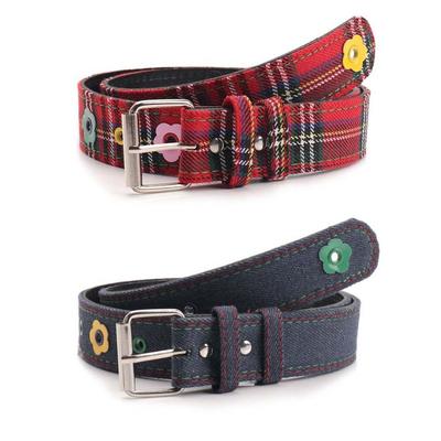Pu Leather Leather Belt Dopamine Flower Waist Strap Retro Pin Buckle Waistband  Gifts