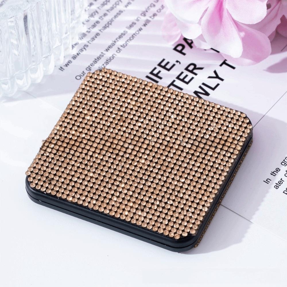 Foldable Design Pocket Mirror Lightweight Foldable Mirror Sparkling Square Mirror  Vanity Table Use