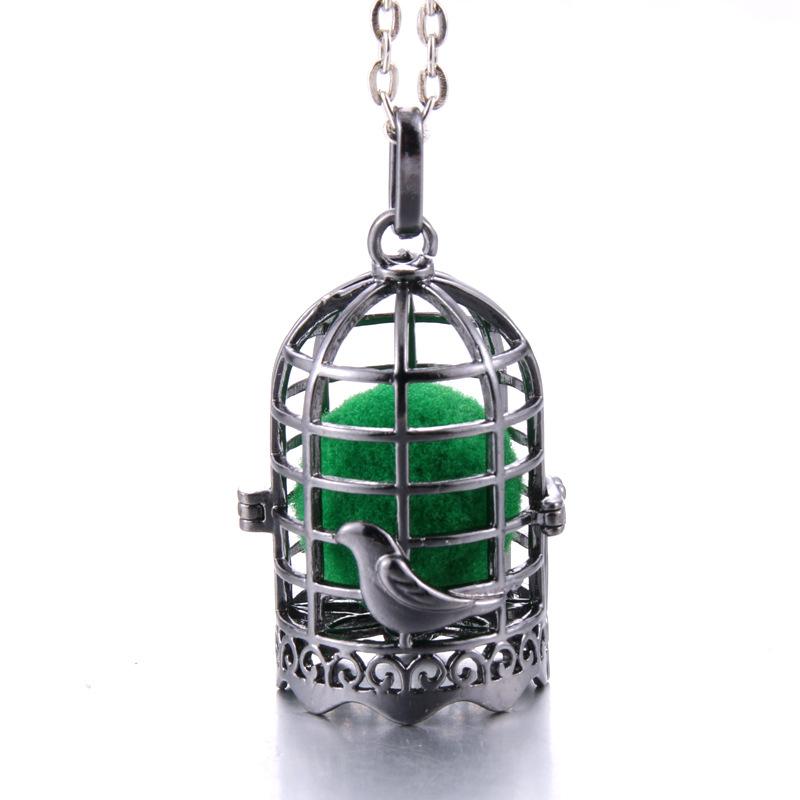 Hot-selling Aromatherapy Ancient Silver Style Cage Type Hollow Necklace Essential Oil Diffuser Perfume Box Ancient Hanfu Accessories