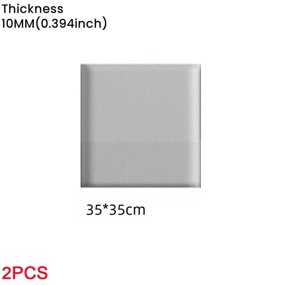 2pcs Leather 3D Wall Sticker Self Adhesive Soft Wall Panels  Room Headboard