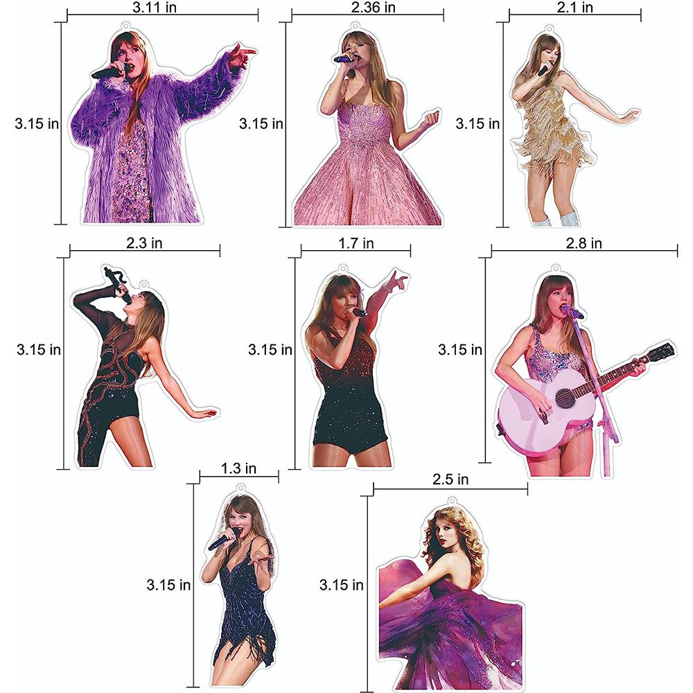 8pcs Taylor Funny Car RearviewMirror Household Hanging Decor Accessories for Fan