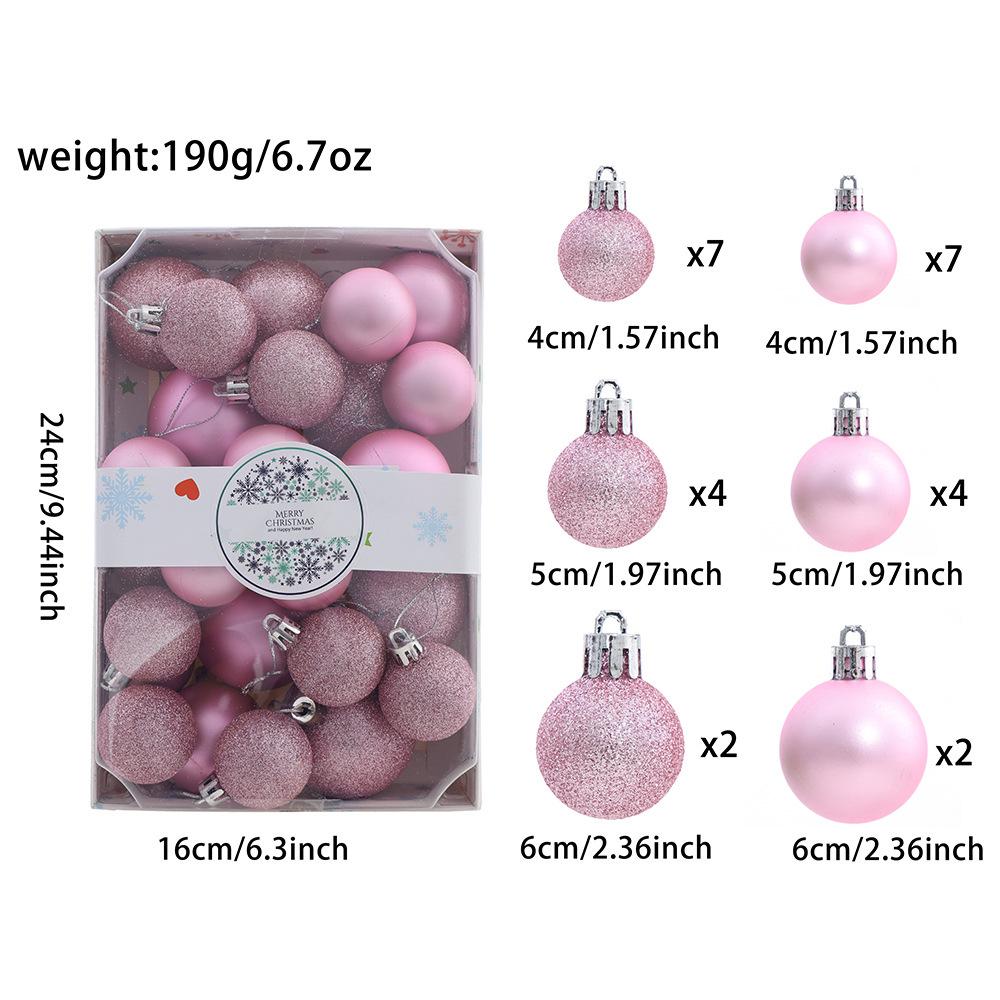 

26-Piece Christmas Ornament Set: Multi-Size Balls in Rectangular Gift Box (4/5/6cm)