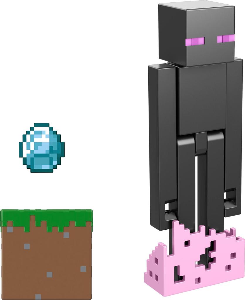 Mattel Minecraft Action Figure Accessories with Scale Collectible Toy Set & Enderman, 3.25-Inch