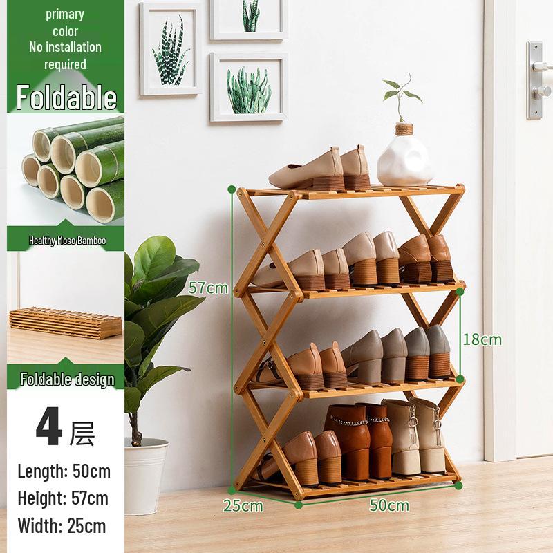 Compact Wooden Shoe Storage Rack: Multi-Layer, Dustproof Shoe Cabinet for Dorm or Entryway