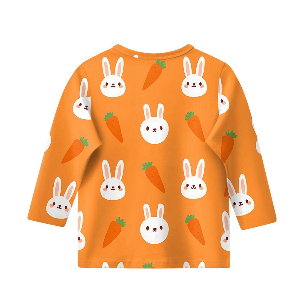 Barn 3/4 Ärm Toppar Casual Tryck T-shirt Rund Hals Pullover Blus
